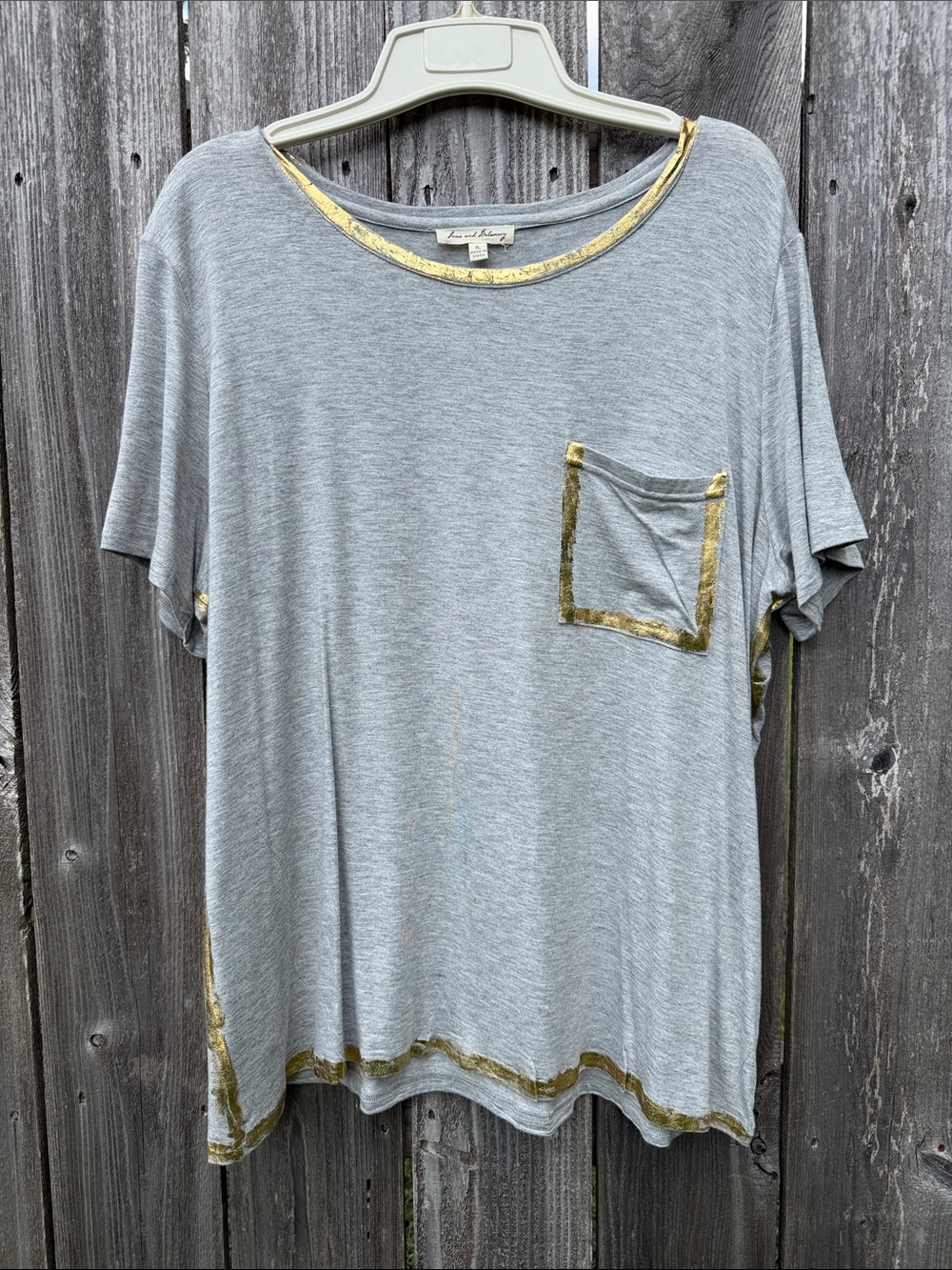 Jane and Delaney Gold trimmed Tee